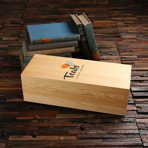 Image of Personalized Wood Box (16 x 6.5 x 5 in) - Boxes - Pine Wood (Natural)