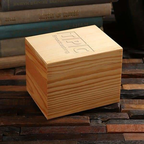 Image of Personalized Wood Box (5.25 x 4 x 4.25 in) - Boxes - Pine Wood (Natural)