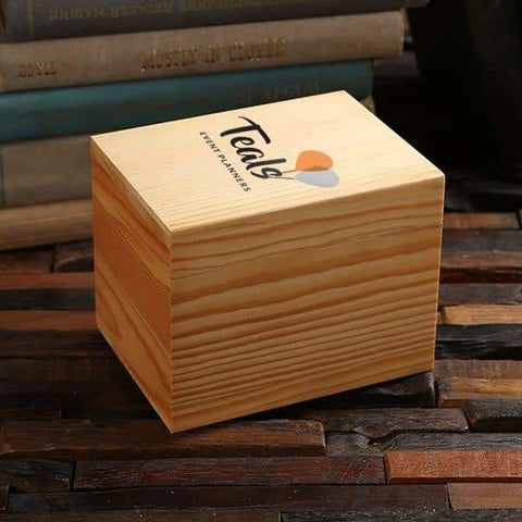 Image of Personalized Wood Box (5.25 x 4 x 4.25 in) - Boxes - Pine Wood (Natural)