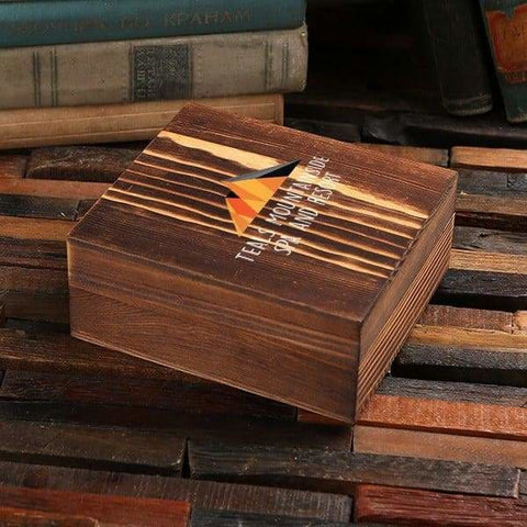 Image of Personalized Wood Box (5.75 x 5 x 2.25 in) - Boxes - Pine Wood (Brown)