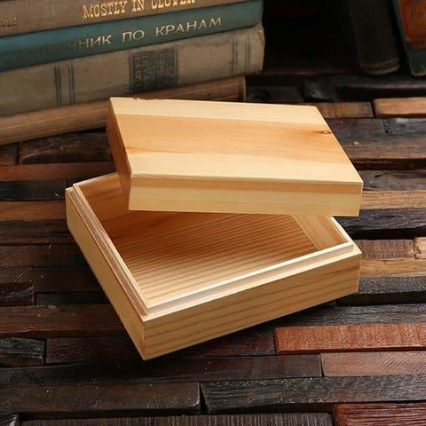 Image of Personalized Wood Box (5.75 x 5 x 2.25 in) - Boxes - Pine Wood (Natural)