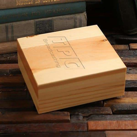 Image of Personalized Wood Box (5.75 x 5 x 2.25 in) - Boxes - Pine Wood (Natural)