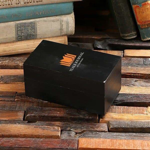 Image of Personalized Wood Box (5 x 2.75 x 2.25 in) - Boxes - Pine Wood (Black)