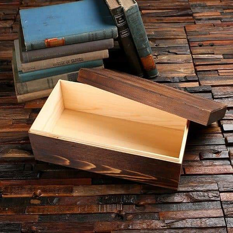 Image of Personalized Wood Box (6.75 x 12.5 x 5 in) - Boxes - Pine Wood (Brown)