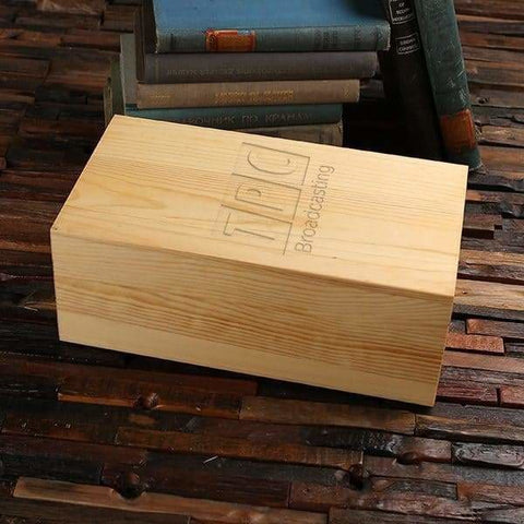 Image of Personalized Wood Box (6.75 x 12.5 x 5 in) - Boxes - Pine Wood (Natural)