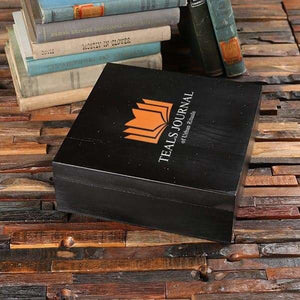 Personalized Wood Box (8.44 x 6.85 x 3.77 in) - Boxes - Pine Wood (Black)