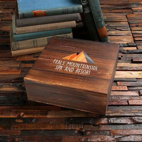 Image of Personalized Wood Box (8.44 x 6.85 x 3.77 in) - Boxes - Pine Wood (Brown)