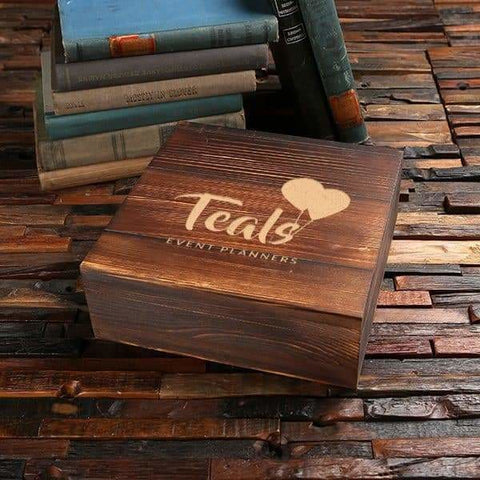 Image of Personalized Wood Box (8.44 x 6.85 x 3.77 in) - Boxes - Pine Wood (Brown)