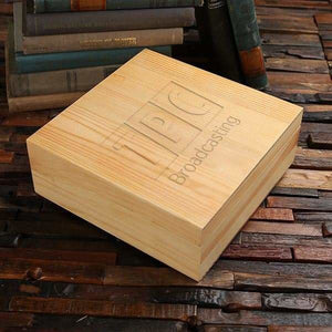 Personalized Wood Box (8.44 x 6.85 x 3.77 in) - Boxes - Pine Wood (Natural)