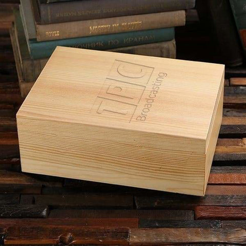 Image of Personalized Wood Box (8.44 x 6.85 x 3.77 in) - Boxes - Pine Wood (Natural)
