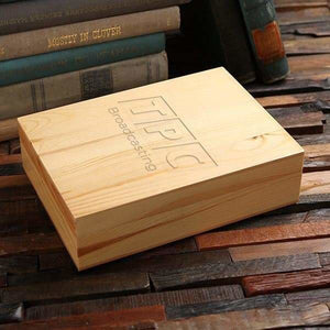 Personalized Wood Box (8.5 x 6.25 x 2.25 in) - Boxes - Pine Wood (Natural)