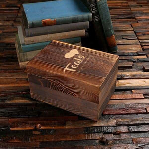 Personalized Wood Box (8.75 x 6 x 5 in) - Boxes - Pine Wood (Brown)