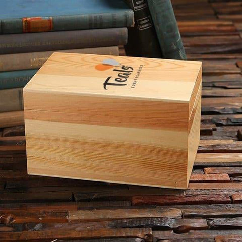 Image of Personalized Wood Box (8.75 x 6 x 5 in) - Boxes - Pine Wood (Natural)
