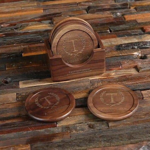 Image of Personalized Wood Coaster Set - Coasters
