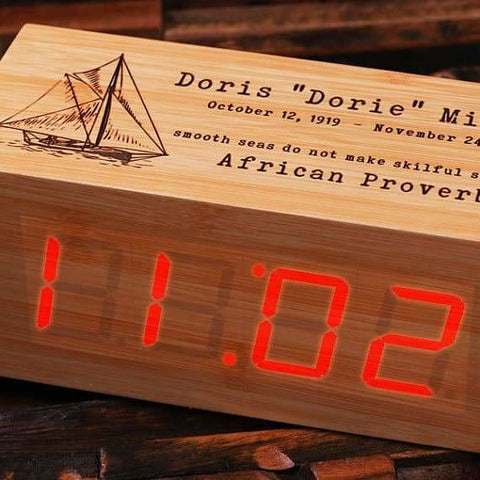 Image of Personalized Wood Digital Clock - Clocks