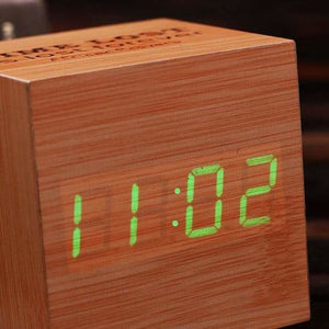 Personalized Wood Digital Clock Cube - Clocks