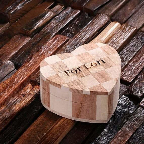 Image of Personalized Wood Hearts Small Large or Nested Set of 2 - Boxes - Keepsakes