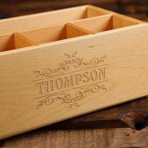 Image of Personalized Wood Pen & Wood Desk Organizer Gift Set - All Products