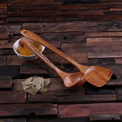 Image of Personalized Wooden Spoon & Spatula Set - Assorted - Kitchen