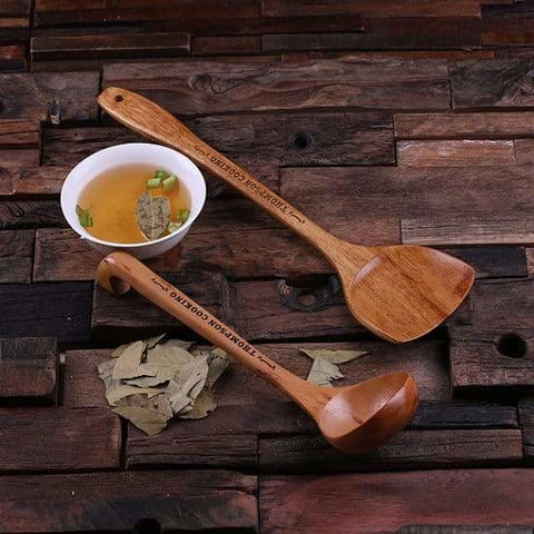 Image of Personalized Wooden Spoon & Spatula Set - Assorted - Kitchen