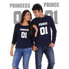 Prince and Princess Couple Full Sleeves Navy - Mens Clothing