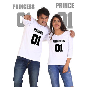 Prince and Princess Couple Full Sleeves White - Mens Clothing
