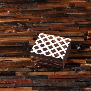 Round Slate Coasters with Printed Wood Box - Coasters & Gift Box
