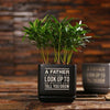 Sandblasted Ceramic Flower Pot in Black or Grey with Gift Box - Assorted Fathers Day