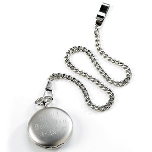 Set of 5 Personalized Brushed Groomsmen Pocket Watch - Executive Gifts
