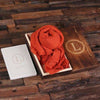Shawl & Personalized Journal Diary Bridesmaid Mothers Day Gift Set with Wood Box Orange - Journal Gift Sets