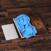 Shawl & Personalized Journal Diary with Wood Box Cornflower - Journal Gift Sets