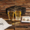 Unique Split Craft Beer Glasses with Bottle Opener and Wood Box with Gift Card - Assorted Fathers Day