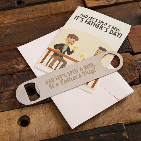 Image of Unique Split Craft Beer Glasses with Bottle Opener and Wood Box with Gift Card - Assorted Fathers Day