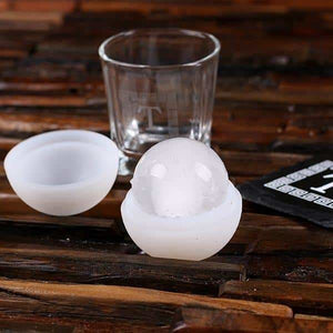 Whiskey Ball Decanter Whiskey Glass Slate Coaster (Ice Ball Maker Mold) Printed Wood Box - Decanter - Whiskey Sets
