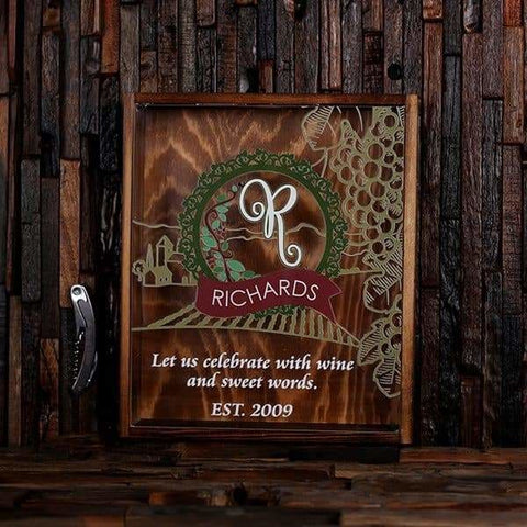 Image of Wine Cork Holder Shadow Box with FREE Cork Screw -Quote 18 - Wine Cork Holders - Mixed