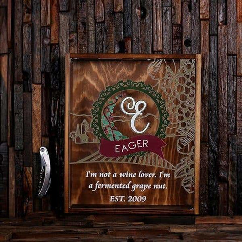 Image of Wine Cork Holder Shadow Box with FREE Cork Screw -Quote 31 - Wine Cork Holders - Mixed