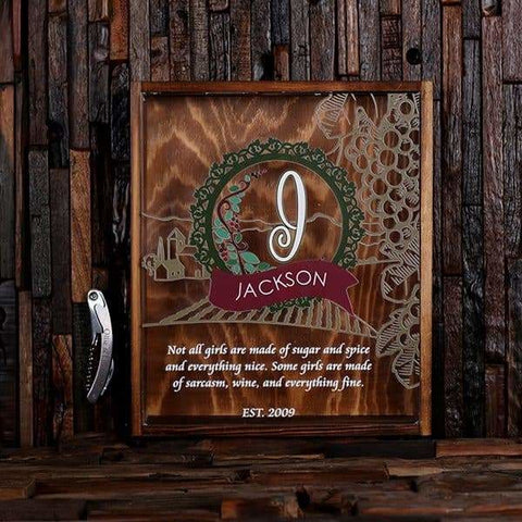 Image of Wine Cork Holder Shadow Box with FREE Cork Screw -Quote 36 - Wine Cork Holders - Mixed