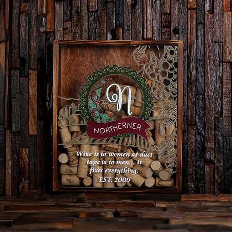 Image of Wine Cork Holder Shadow Box with FREE Cork Screw -Quote 40 - Wine Cork Holders - Mixed