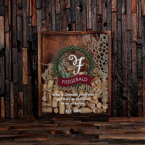 Image of Wine Cork Holder Shadow Box with FREE Cork Screw -Quote 6 - Wine Cork Holders - Mixed