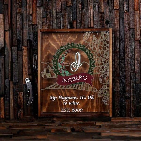 Image of Wine Cork Holder Shadow Box with FREE Cork Screw -Quote 9 - Wine Cork Holders - Mixed