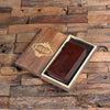 Womens Clutch Wallet Monogrammed Brown Genuine Leather Long Wallet Zipper Wallet for Her with Box - Wallets & Gift Box