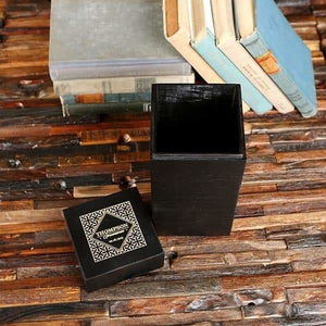 Wood Groomsmen Gift Box Personalized (4.5 x 4.5 x 11 in) - Boxes - Pine Wood (Black)