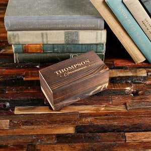 Wood Groomsmen Gift Box Personalized ( 5 x 2.75 x 2.25 in) - Boxes - Pine Wood (Brown)