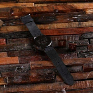 Wood Watch and Cuff Links with Printed Wood Box - Watch Gift Sets