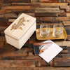 World Map Whiskey Glasses & Tray with Wood Keepsake Gift Box with Gift Card - Assorted Fathers Day
