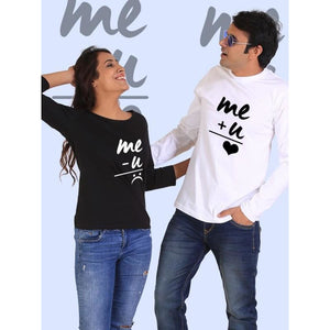 You + Me = Happiness Couple Full Sleeves Black & - Mens Clothing